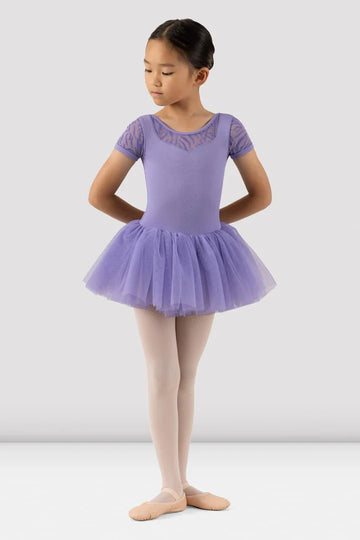 Bloch child cap sleeve tutu leotard in candy pink, front view