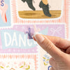 Dance It Out puzzle featuring illustrated ballet slippers, dance quotes, and colorful artwork