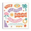 The Vision Board Journal cover with colorful illustrated text and icons