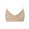 Energetiks clear back dance bra in nude color with V-neck front