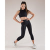 Black 7/8 length dance leggings front view