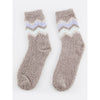 Taupe Love and Repeat plush socks with white chevron pattern