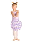 Young dancer wearing a lavender sequin tote bag over the shoulder
