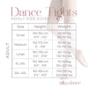 Silky Dance tights size and fit chart