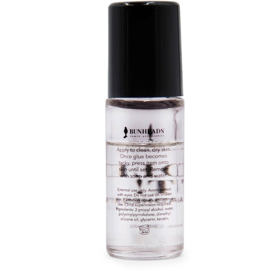 Bunheads Hold It Body Adhesive bottle with black cap shown on a white background.