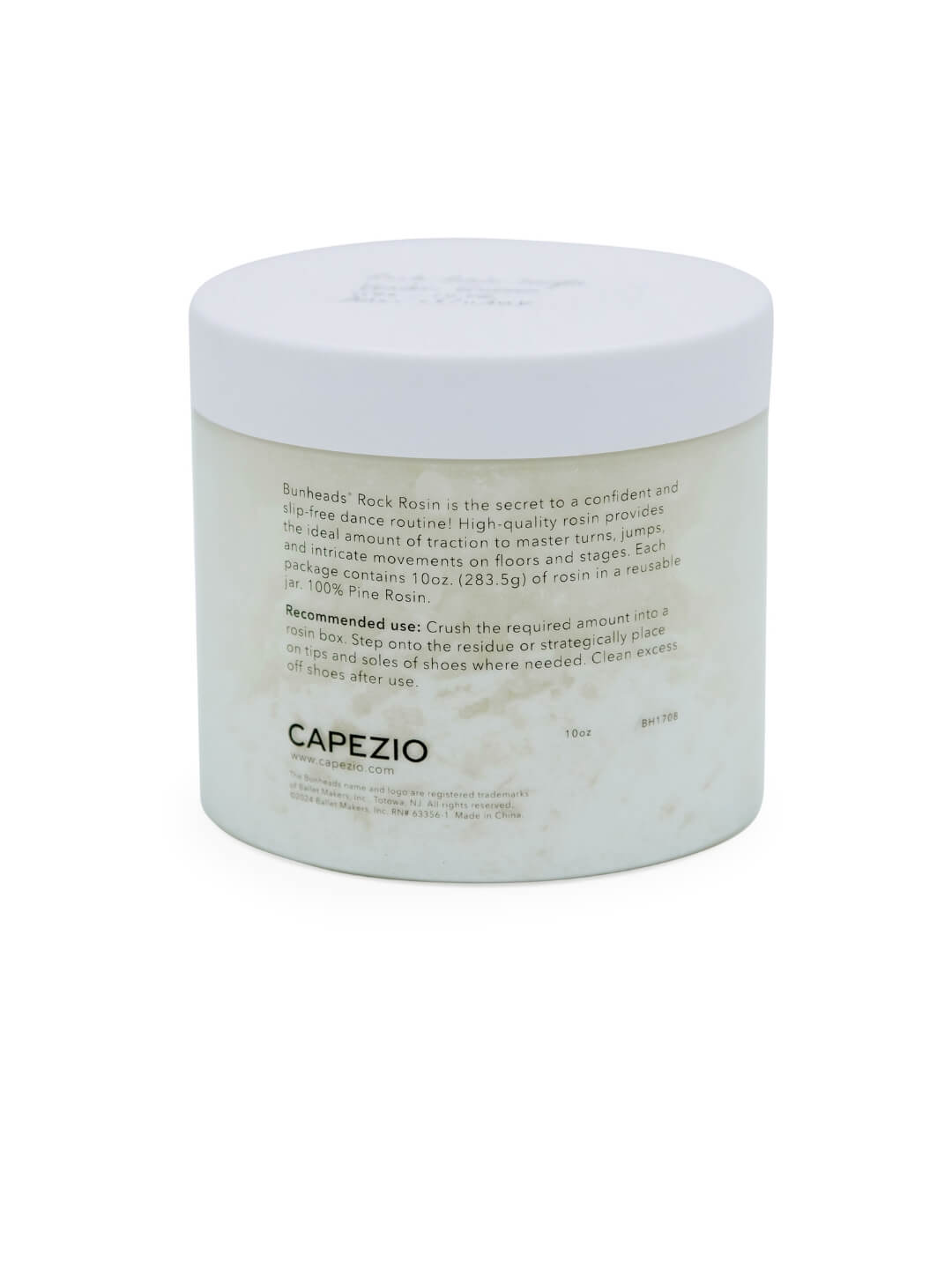 Capezio Rock Rosin product label on white jar