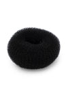 Black donut-style bun builder hair accessory