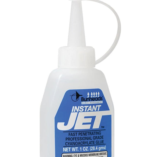 Bottle of Bunheads Instant Jet Glue for hardening pointe shoe toe boxes and shanks