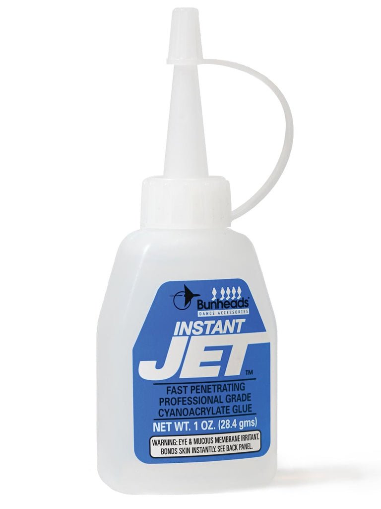 Bottle of Bunheads Instant Jet Glue for hardening pointe shoe toe boxes and shanks