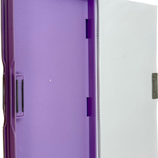 Purple side view of the Hot Focus multi-function rainbow pencil case