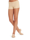 Dancer wearing nude boy cut shorts, front view