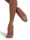 Back view of dancer wearing Capezio Hanami ballet shoes in mocha
