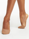 Back view of dancer wearing Capezio Leather Pirouette II half sole shoes