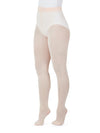 Adult footed tights in light color, front view