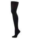 Black footed dance tights shown from side