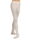 Footed dance tights shown from side in light shade