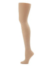 Adult footed tights in nude tone, side view
