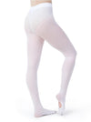 Dancer wearing white transition dance tights