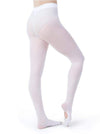 Child dancer wearing white transition dance tights