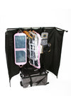 Black Glam’r Gear mobile changing station bag shown upright