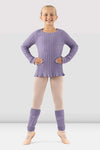 Bloch girls lilac leg warmers, full body view