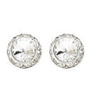 Clear crystal performance earrings with silver setting