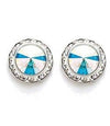 Aurora Borealis crystal performance earrings with silver setting