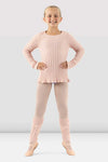 Bloch girls candy pink leg warmers, full body view