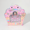 Hot Focus Sweets press-on nail set in colorful pink candy-inspired packaging