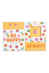 Be Happy enamel stud earrings and matching necklace. 