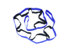 Blue multi-loop stretching strap with multiple grip loops