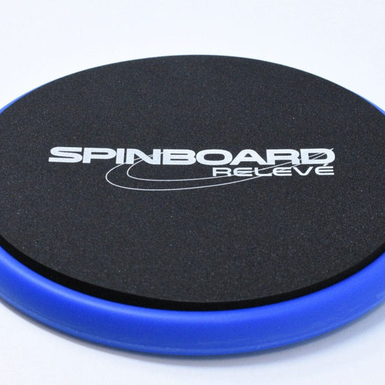 Superior Stretch SpinBoard releve training board with black top and blue base