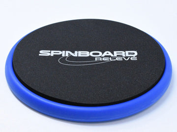 Superior Stretch SpinBoard releve training board with black top and blue base