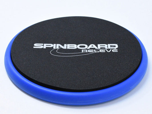 Superior Stretch SpinBoard releve training board with black top and blue base