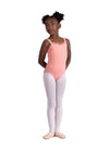 Danz N Motion Kaia child leotard shown from the side with wide shoulder straps
