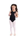 Danz N Motion Kaia black child leotard with mesh ruffle sweetheart neckline