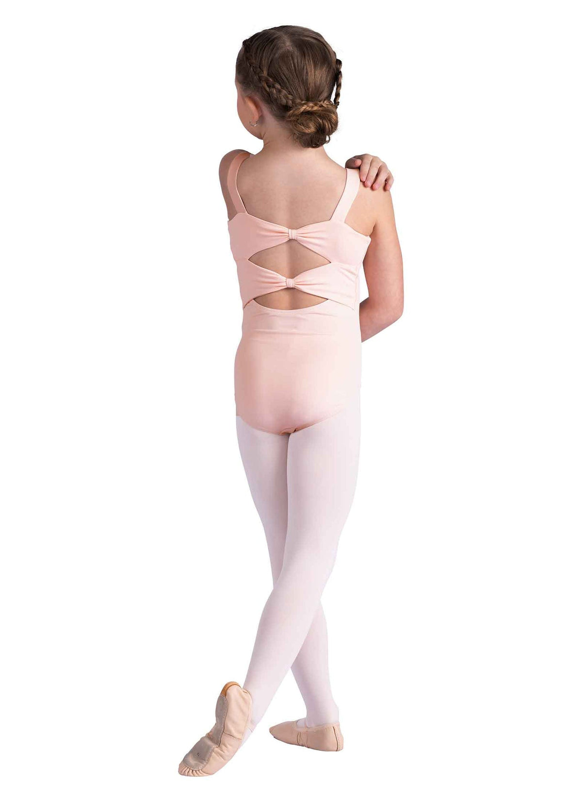 Danz N Motion Kaia black child leotard with double stacked bow back