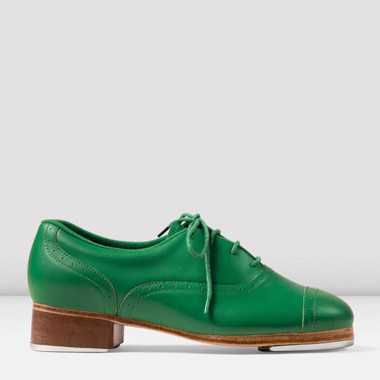 Bloch Jason Samuels Smith ladies tap shoe in green, side profile view.