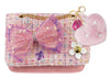 Hot Focus Ballerina Beauty pink crossbody bag with glitter, ballet details, and decorative charms