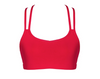 Red strappy back dance crop top front view