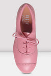 Bloch Jason Samuels Smith ladies tap shoe in pink, top lace-up view.